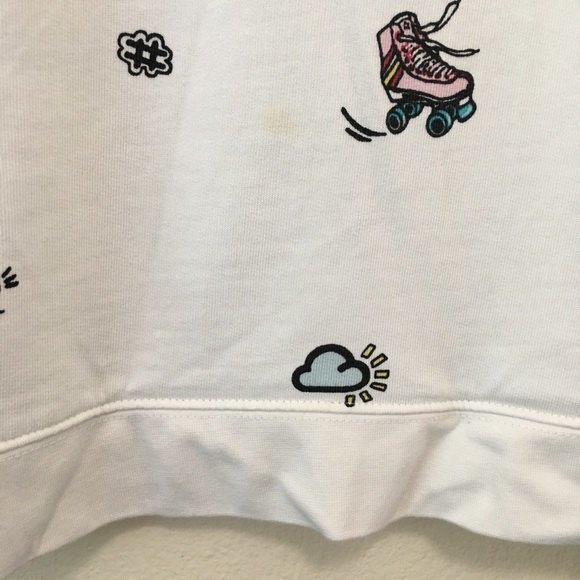 Forever 21 Roller Skate Eggs Print Crew Sweatshirt - Picture 4 of 7